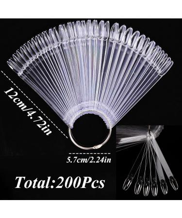 200pcs Clear Stiletto Nail Swatch Sticks with Ring Holder - Nail Art Practice & Display - Buy Online on GoSupps.com