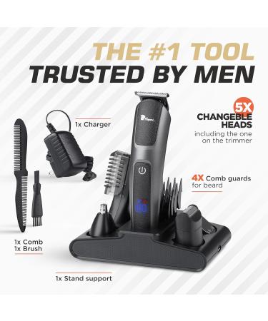 Fagaci 5-in-1 Waterproof Hair Trimmer for Men | Turbo Speed & Quick Charge | Electric Beard Body and Facial Hair Grooming Tool - Buy Online on GoSupps.com