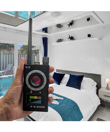 Spy Spot Bug Detector RF Lens Finder Camera Detector GSM Listening Device GPS Tracker Finder Wireless Signal - Black