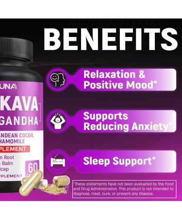 CIVIMUNA Kava Capsules with Kava Ginkgo Ashwagandha and More - 120 Capsules for 4 Months Supply (Pack of 2) - Buy Online on GoSupps.com