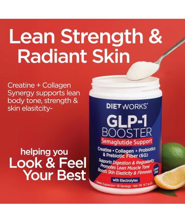 DietWorks Booster Daily Companion Drink Mix with 6g Prebiotic Fiber Probiotics Collagen & Creatine Supports Gut Health Hydration Energy & Wellness Lemon Lime Flavor 30 Servings - Buy Online on GoSupps.com