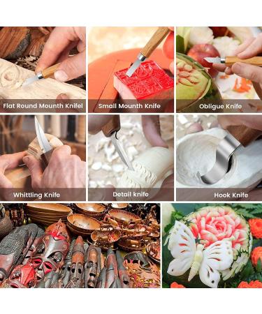 10Pcs Wood Carving Knife Set Beginner Kit  Convenient Tools Set Cut Resistant Gloves Spoon Carving Hook Knife  Wood Carving Whittling Knife  Chip Carving Detail Knife Sandpaper for Woodworking - Buy Online on GoSupps.com