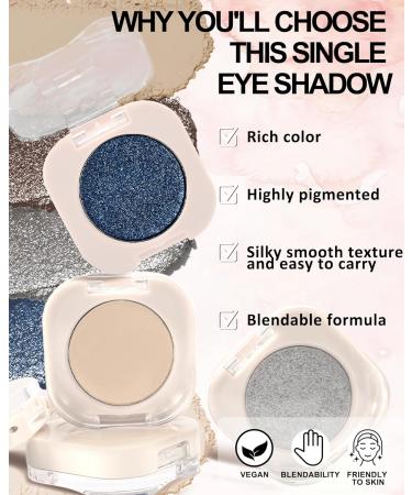 Bleu Fonc Single Fard a Paupiere Paillette Glitter Fards Paupi res Longue Dur e Waterproof Ultra-fine Facile Estomper Highly Pigmented Brillant Ombre a Paupiere Maquillage Femme les Yeux-C12 C12 Bleu Fonc  - Buy Online on GoSupps.com