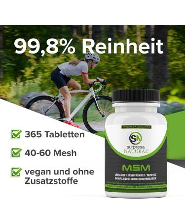  Surpresa Natural Surpresa Natural MSM Tablets 1 x 365 premium sulfur tablets with 2000 mg of pure MSM 20 mg of papain - Buy Online on GoSupps.com