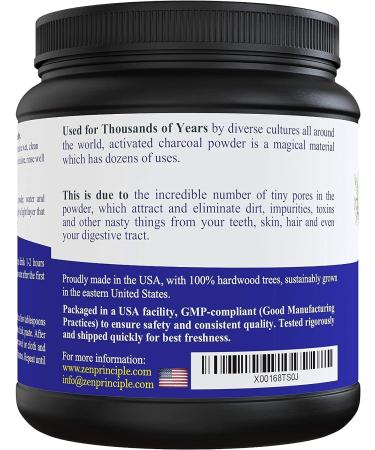 USA Hardwood Activated Charcoal Powder 12 oz - Natural Teeth Whitening, Skin Rejuvenation, Detox, Digestion Aid, Poisoning Treatment - Free Scoop - Buy Online on GoSupps.com