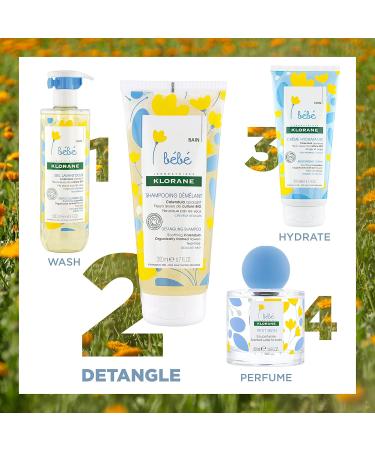 Klorane - Baby Detangling Shampoo with Soothing Calendula - Infant & Baby from birth - Delicate Hair biodegradable - 200ml - Buy Online on GoSupps.com
