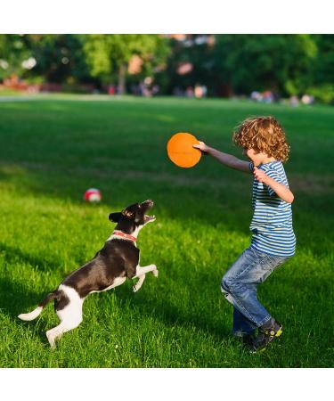 Buy Vivifying Frisbee Dog - Set of 2 Natural Rubber 15 cm Dog Frisbees for Land & Water (Green + Orange) - International Shipping Available - Buy Online on GoSupps.com