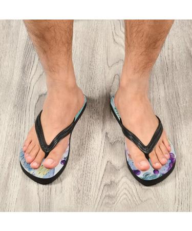 Mnsruu Tropical Floral Cactus Flower Flip Flops for Men & Women - Perfect for Home Hotel Spa and Travel - Buy Online on GoSupps.com