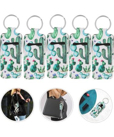 5pcs Square Keychain Lip Gloss Holder | Lipstick Storage Sleeve & Organizer | Tiny Makeup Bag Keychain - Multi Use 12x4x0.5CM - Buy Online on GoSupps.com