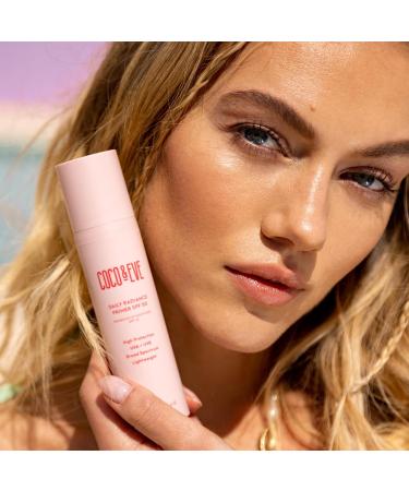 Coco & Eve Daily Radiance Primer SPF50 Sunscreen. Tinted Primer with SPF 50 for Sunscreen Protection Against UVA UVB. Antioxidants Niacinamide for Radiant Skin and Healthy Glow. (50 ml) - Buy Online on GoSupps.com