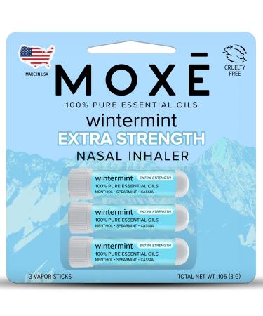 MOX Extra Strength Wintermint Nasal Inhaler | Powerful Menthol & Wintergreen for Sinus Relief & Clear Breathing | Made in The USA | Maximum Strength Aromatherapy for Instant Refreshment