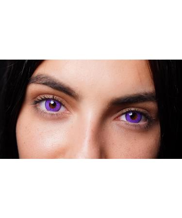 Buy Violet Colored Contact Lenses | Crazy Annual Soft Lenses for Halloween Carnival & Anime - 2 Pieces + Containers - Buy Online on GoSupps.com