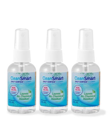 CleanSmart To Go Disinfectant Kills 99.9% of Viruses, TSA-Approved for Safe Travel, 2 oz Bottle (Pack of 3)