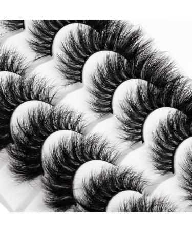 Lashes 20mm Fluffy False Eyelashes Thick Volume Dramatic Cat Eye Lashes 7 Pairs Long Strip Wispy Lashes Pack 8D Cat Eye - Buy Online on GoSupps.com