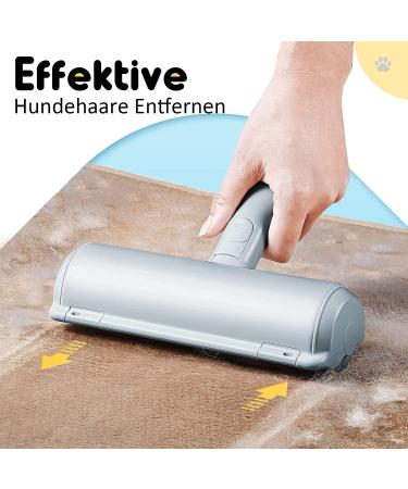 Mudela Lint Brush & Roller - Pet Hair Remover for Furniture & Sofas | Effective Lint Roll for Dogs & Cats - Gray - Buy Online on GoSupps.com