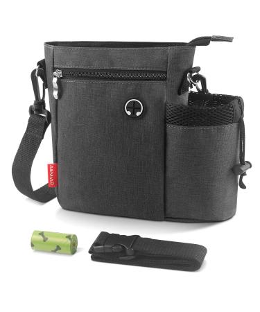 AEMIAO Dog Walking Bag with Bottle Holder Outdoor Dog Training Treat Pouch Large Dog Treat Bag with Removable Liner Waist & Shoulder Belt 3 Ways to Wear Free One Roll of Poo Bags - Buy Online on GoSupps.com