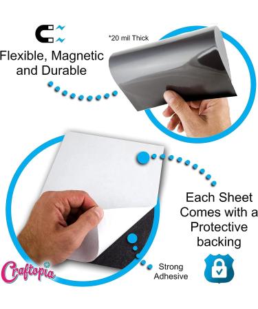 Craftopia 8 x 10 Magnetic Sheet Pack of 25 - Flexible Magnets with Adhesive Backing for Crafts | Premium Quality - Buy Online on GoSupps.com