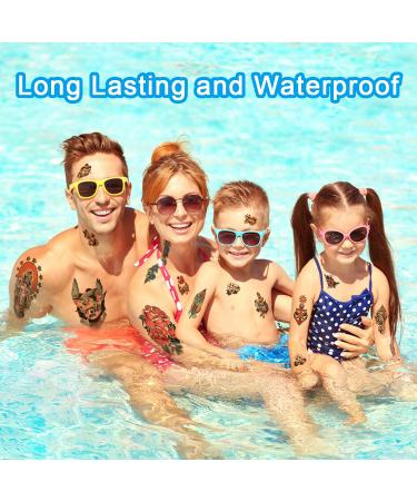 Sailor Jerry Style Vintage Flower Rose Temporary Tattoos - 77 Classic Old School Stickers for Men, Women, Adults, and Kids - Buy Online on GoSupps.com