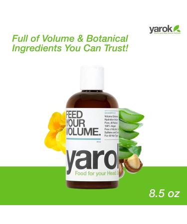 Yarok Feed Your Volume Shampoo - Vegan Sulfate-Free Volumizing Cleanse with Aloe Vera & Macadamia Oil - 8.5oz - Nourish & Lift Hair - Buy Online on GoSupps.com