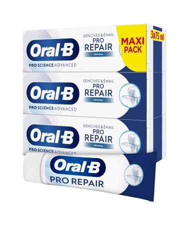 Oral-B Pro-Science Advanced Pro-Repair Toothpaste To Protect Teeth Against Acid Erosion, Repair Enamel And Revitalize Gums, Anise Mint Flavour, Pack Of 3 x 75ml