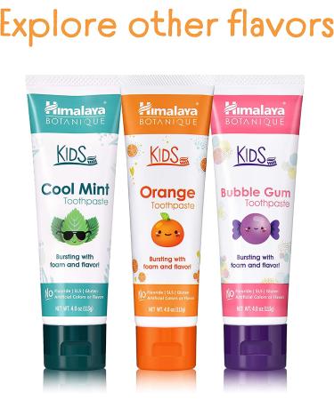 Himalaya Botanique Kids Toothpaste - Cool Mint 4 oz | Natural & Fluoride-Free - Buy Online on GoSupps.com