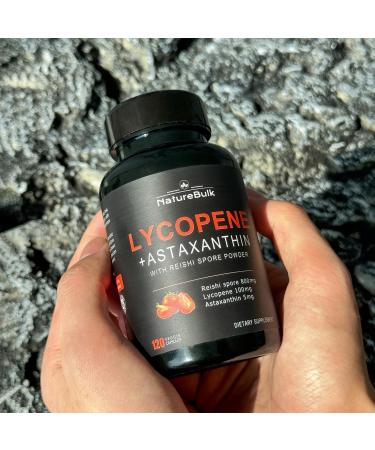 NATUREBULK Lycopene 100mg + Astaxanthin 5mg with Reishi Spore Supplement for Skin Health and Immune Support 100% Natural Astaxanthin from MicroAlgae and Natural Tomato Extract 120 Veggie Capsules - Buy Online on GoSupps.com