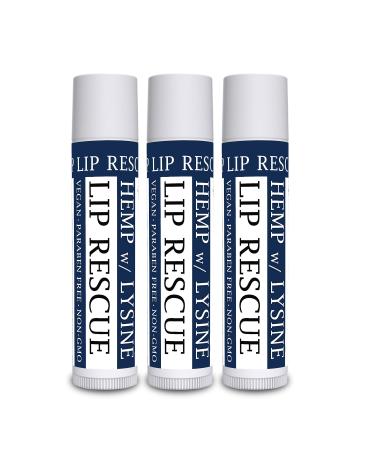 Hemp Lip Balm with L-Lysine-Heal  Moisturize  Protect (3) 3 Count (Pack of 1)