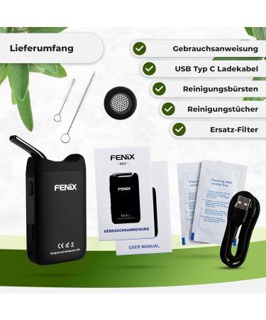 Wolkenkraft Fenix Neo Premium Vaporizer - 100% Convection Titan Chamber Patented Cooling | USB-C | Ceramic Mouthpiece | Temp 120-221 C - Buy Online on GoSupps.com