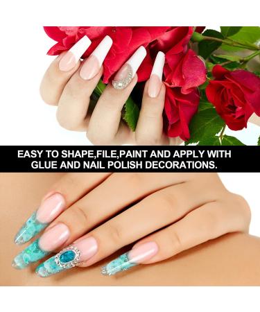 1000 Pieces Extra Long C Curve Half Cover Clear Acrylic Nail Tips - Perfect for DIY & Salon Use | Depth C/U Curved Straight & Square French Nail Forms - Buy Online on GoSupps.com