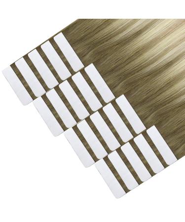 Youngsee Real Hair Extensions Tape Ombre 55cm - Ash Blond Balayage & Platin Blond Remy Tape Ins (20 Pcs 50g) - Premium Quality Hair Extensions - Buy Online on GoSupps.com