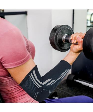 Tennis Elbow Brace for Men & Women - Large Grey Support for Pain Relief - International Shipping Available - Buy Online on GoSupps.com