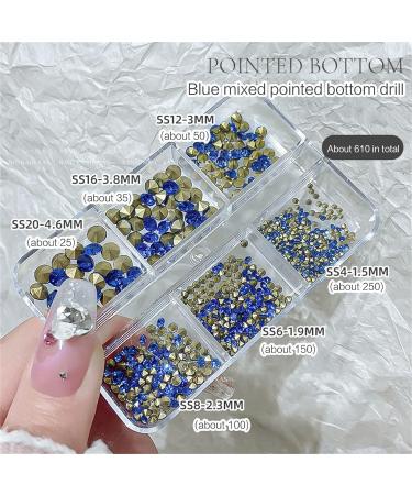 FEIlei Clear Nail Rhinestones 3D Nail Gems Nail Diamonds Pointed Back Nail Stones - Buy Online on GoSupps.com