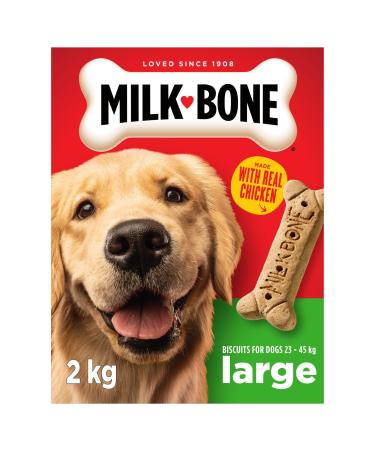 Milk-Bone Original Dog Biscuits Large Sized Dog Treats Meaty Taste 2kg Box Large Dog 2Kg