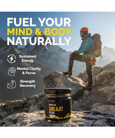 Nurojit Pure Shilajit Resin Himalayan Mineral Complex Lab Tested with Fulvic Acid Natural Resin Extract for Men and Women Vegan Gluten Free Halal Friendly Cruelty Free Daily Use Supplement 40g - Buy Online on GoSupps.com