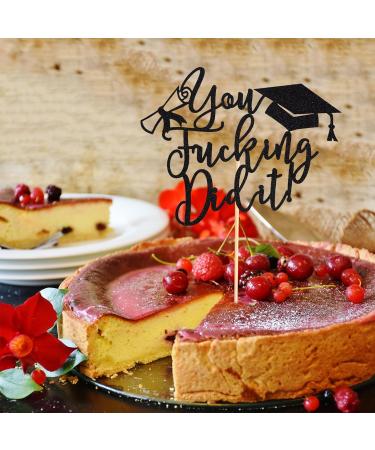 Arthsdite 1Pc You Did It Cake Topper/Class of 2024 Cake Decorations/Congrats Grad Graduation Party Decorations - Black Glitter Black You Did It Cake Topper - Buy Online on GoSupps.com