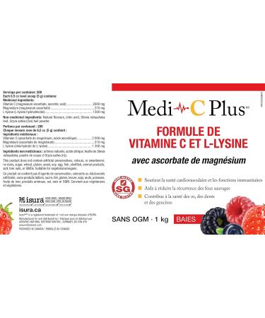 Medi C Plus Lysine Berry Flavour (1KG) - Preferred Nutrition | Buy Internationally Online - Buy Online on GoSupps.com