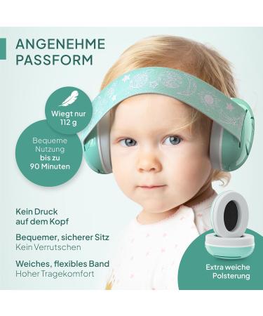 Senner Kidspro Flex | High-Quality Kids Earmuffs for Toddlers | Flexible Hearing Protection for Everyday Life Parties & Sports | Turquoise Noise-Cancelling Headphones - Buy Online on GoSupps.com
