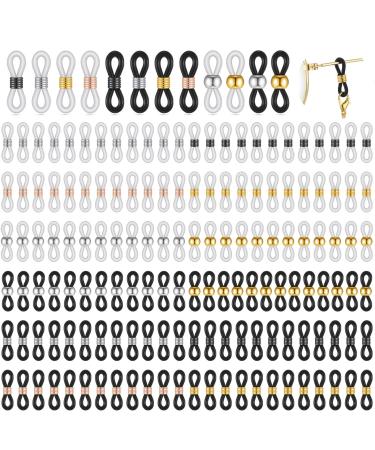 Eyeglass Chain Ends Eyeglass Chain Loop Holder Silicone Eyeglass Connector (50 Pieces)