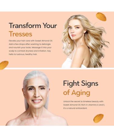 Sweet Almond Oil 1 Litre - Natural, Cruelty-Free, Vegan, No GMO | Freshskin Beauty LTD - Buy Online on GoSupps.com