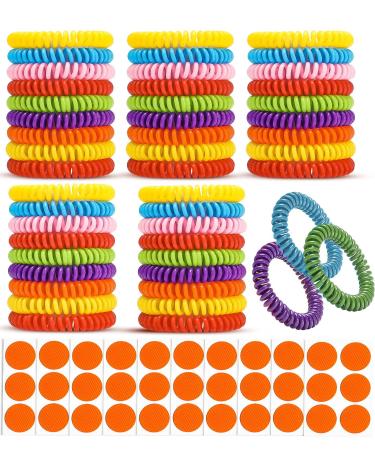 48 Pack Waterproof Mosquito Bracelets with 60 Patches, Deet Free Citronella Mosquito Patches Bands, Mosquito Bracelets for Kids Adults Outdoor Hiking, Individually Wrapped