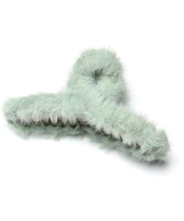 Winter Large Fluffy Hair Clip Beautiful Women's Hair Clip Headpiece Elegant Hair Accessory (Green) - Buy Online on GoSupps.com