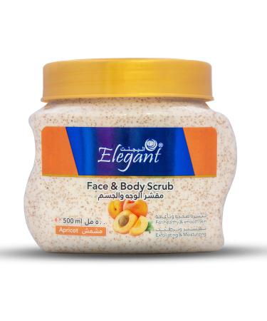 Elegant Exfoliating Body Scrub 500ML - Golden Apricot - The Ultimate Exfoliating Body Scrub for Healthy and Smooth Skin - Moisturizing Cleansing and Refreshing - Removes Dead Skin Cells