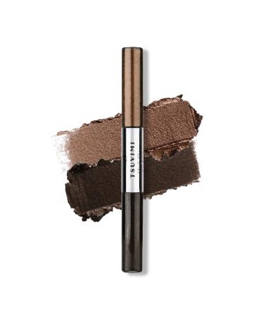 TSUVIMI New 2 in 1 Eyeshadow Stick  High Pigmented Cream to Powder Eyeshadow  No Crease  Long Lasting  Blendable  Water and Oil Resistant  Easy to Use (Shimmer Brown and Black) Coffee Bean