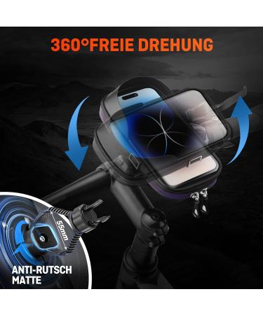 Henmi Waterproof Cell Phone Holder for Bikes - IPX5 Touchscreen Bag for Smartphones Up to 7 Inches - Perfect for MTB Racing & E-Bikes - 19*10*3.5cm - Buy Online on GoSupps.com