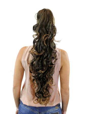 WIG ME UP XF-6099-2T27 | Long Curly Hairpiece Braid (75 cm) | Black-Blonde Butterfly Clip - Shop Internationally - Buy Online on GoSupps.com