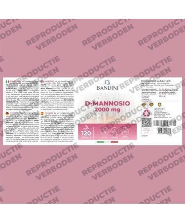 Bandini D Mannose for cystitis 2000 mg pure DMannose per daily high dose for urinary tract support and wellbeing 100 Vegan & GMOfree Manose 120 pure capsules 120 units Confezione da 1 - Buy Online on GoSupps.com