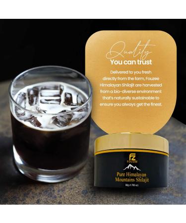 FOUZEE Pure Himalayan Shilajit 50g - Authentic Hard Consistency, Natural Source of Fulvic Acid & 85+ Trace Minerals with Stainless Steel Spoon - 1.76oz (Pack of 1) - Buy Online on GoSupps.com