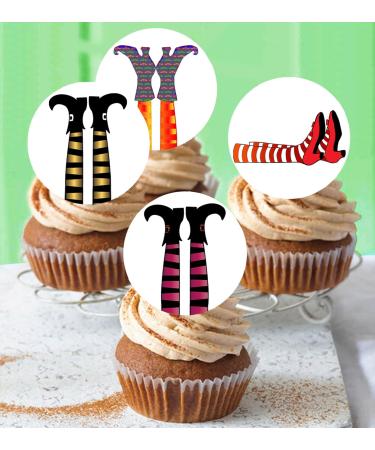 24 x Pre-Cut Halloween Mix 2 Edible Stand up Wafer/Rice Paper Cupcake Toppers Cake Decorations Birthday Party Witch Legs - Buy Online on GoSupps.com