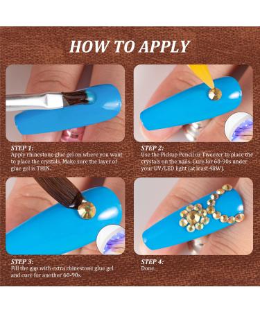 3600pcs Metal Sunlight Gold Rhinestones - Nail Art Gems Set with Tweezers & Pickup Pencil - Buy Online on GoSupps.com