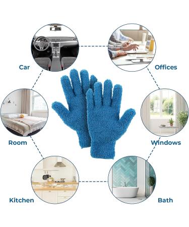 2 Pair Winter Microfiber Cleaning Gloves for Men and Women - Household Dusting and Cleaning Gloves - Buy Online on GoSupps.com